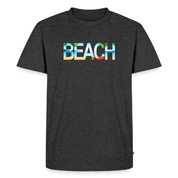 Beach - Men's Premium Organic T-Shirt - heather anthracite - Front - Nico (187cm)