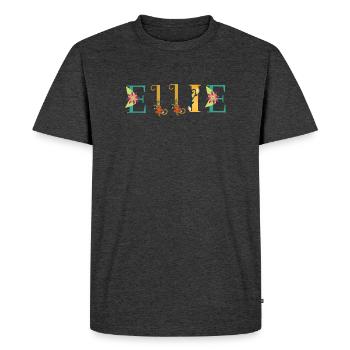 ELLIE Name Art With Flowers Embroidered - Men's Premium Organic T-Shirt - heather anthracite - Front - Nico (187cm)