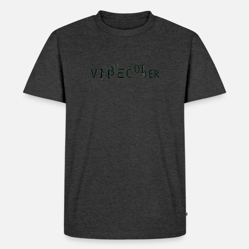 vibecoder_mono glitch - Men's Premium Organic T-Shirt - heather anthracite