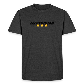 Electricien / Electricité / Travail / Métier / Job - T-shirt Premium bio Homme - anthracite chiné - Devant - Nico (187cm)