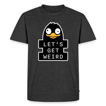 Soyons fous de pingouin bizarre d’oiseau bizarre - T-shirt Premium bio Homme - anthracite chiné - Devant - Nico (187cm)