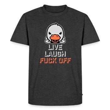 Goose Live Laugh Duck Off Sunglasses Middle Finger - Men's Premium Organic T-Shirt - heather anthracite - Front - Nico (187cm)