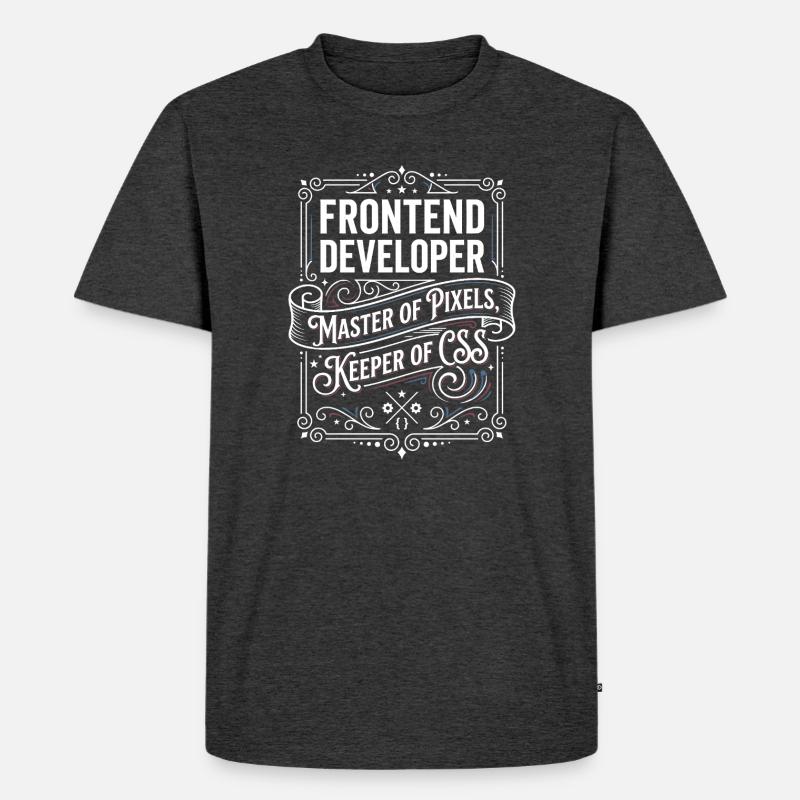 Frontend Entwickler Pixelmeister CSS - Männer Premium Bio T-Shirt - Anthrazit meliert