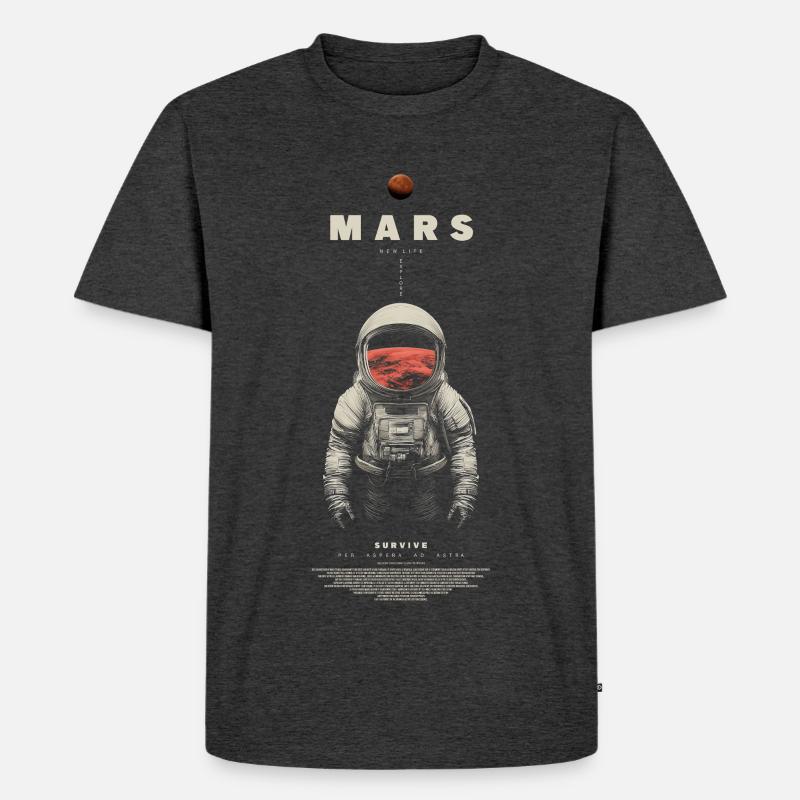 Mars Exploration - Männer Premium Bio T-Shirt - Anthrazit meliert