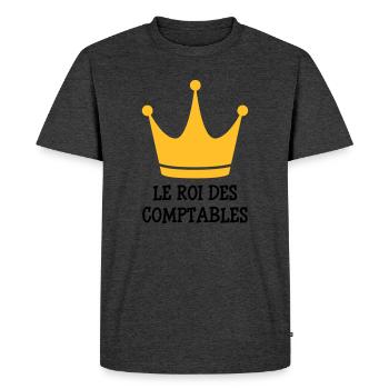 comptable / comptabilité / argent / Finance / Euro - T-shirt Premium bio Homme - anthracite chiné - Devant - Nico (187cm)