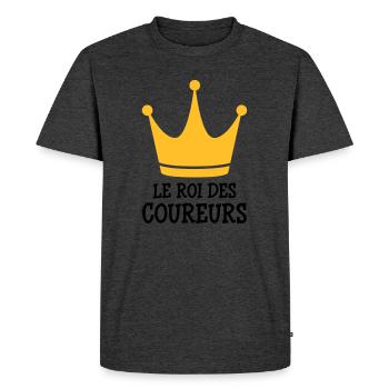 Course à Pied / Running / Jogging / Coureur - T-shirt Premium bio Homme - anthracite chiné - Devant - Nico (187cm)
