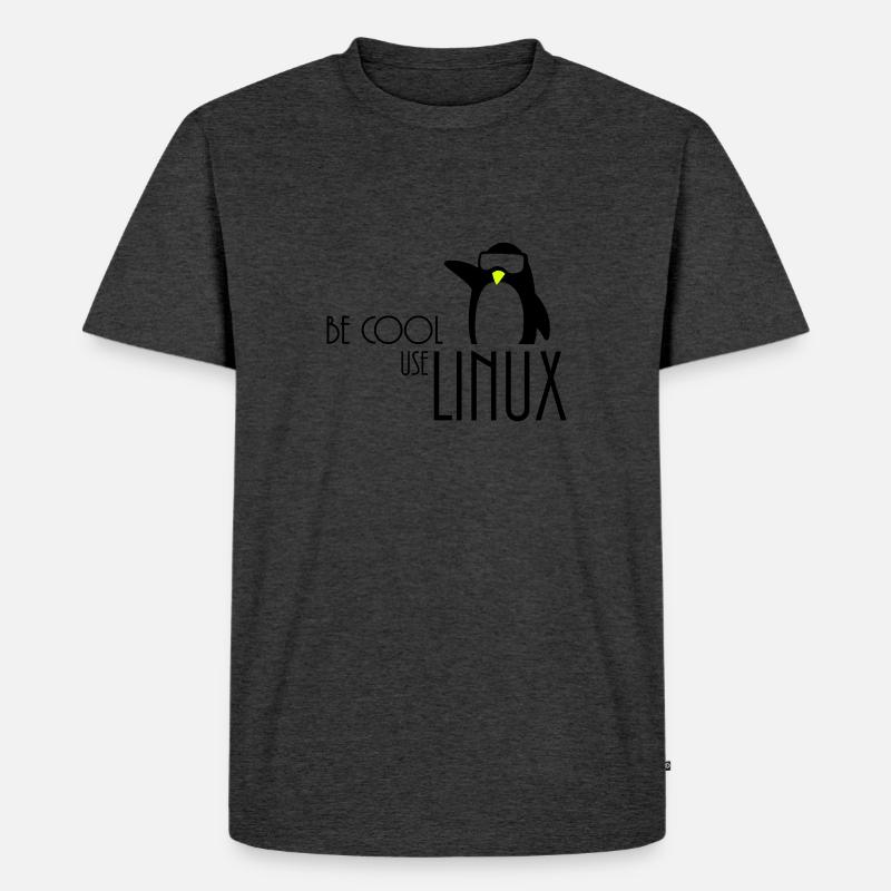 être cool utilisation linux - T-shirt Premium bio Homme - anthracite chiné