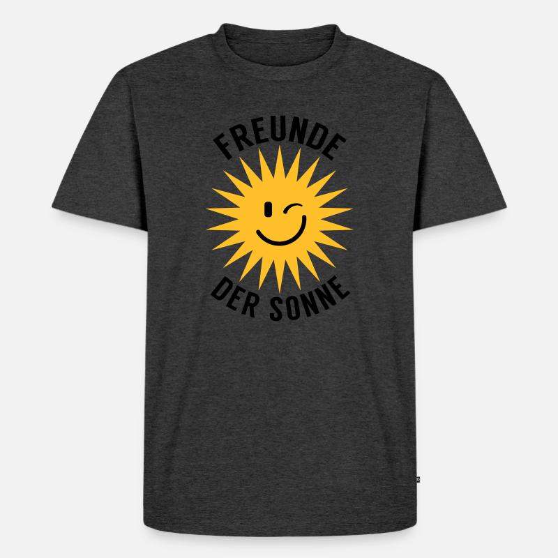 Freunde der Sonne - Männer Premium Bio T-Shirt - Anthrazit meliert