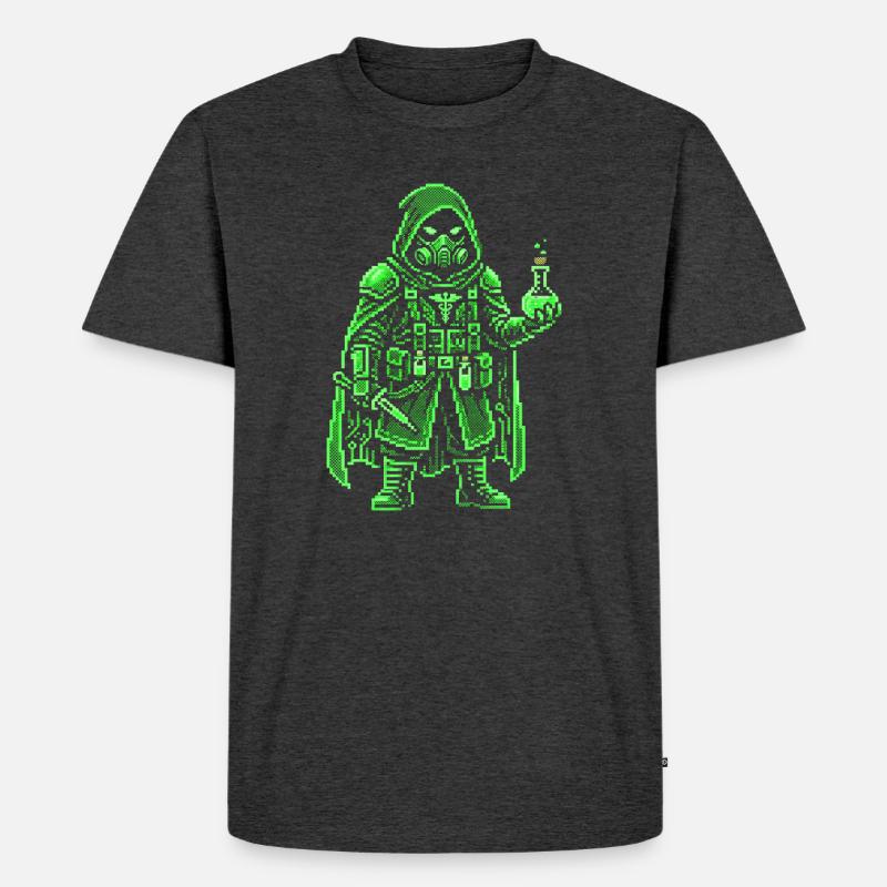 Punk Apotheker Pixel Art Retro Hacker - Männer Premium Bio T-Shirt - Anthrazit meliert
