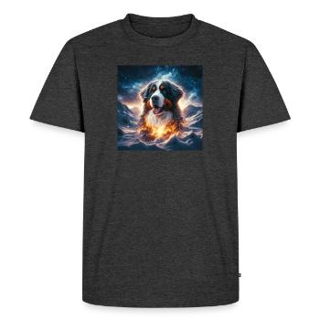 Bouvier bernois - T-shirt Premium bio Homme - anthracite chiné - Devant - Nico (187cm)