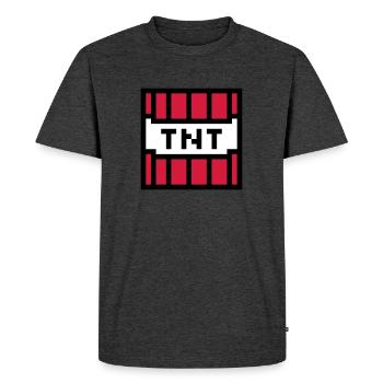 computer pixel retro game gambled nerd - Men's Premium Organic T-Shirt - heather anthracite - Front - Nico (187cm)