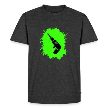 Artisan des perceuses Blobs - T-shirt Premium bio Homme - anthracite chiné - Devant - Nico (187cm)
