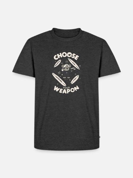 Wähle deine Waffe: Surfer-Koala-Kunst - Männer Premium Bio T-Shirt - Anthrazit meliert