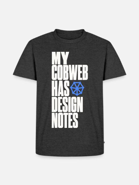 Spinnennetz – My Cobweb Has Design Notes - Männer Premium Bio T-Shirt - Anthrazit meliert