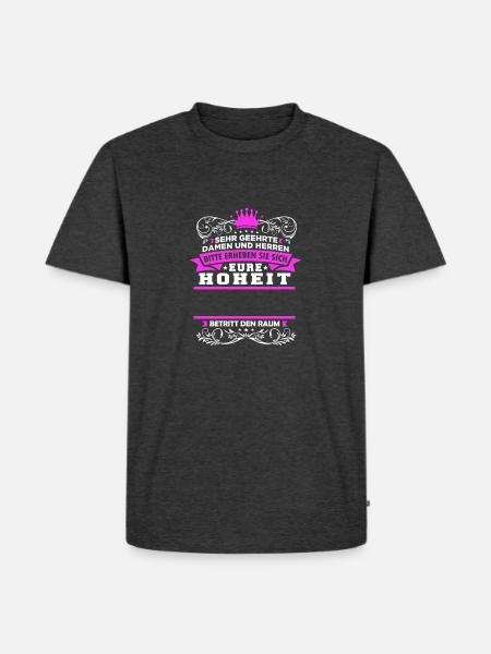 Eure Hoheit - Dein Text - Männer Premium Bio T-Shirt - Anthrazit meliert