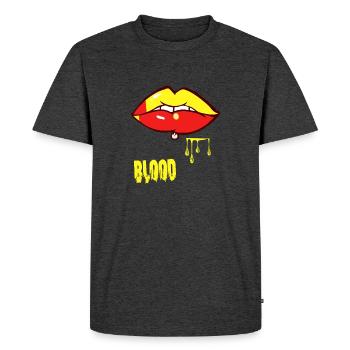 piercing & blood - Men's Premium Organic T-Shirt - heather anthracite - Front - Nico (187cm)