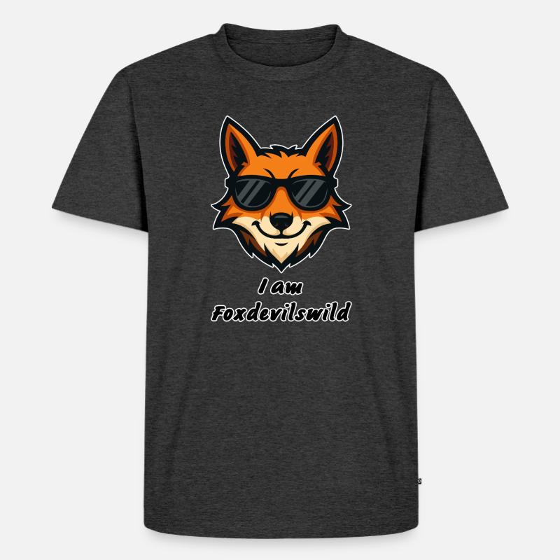 Foxdevilswild - I am Foxdevilswild - be cool - Männer Premium Bio T-Shirt - Anthrazit meliert