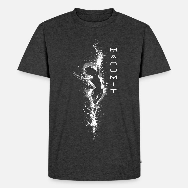 Manumit Single Weißes Design - Männer Premium Bio T-Shirt - Anthrazit meliert
