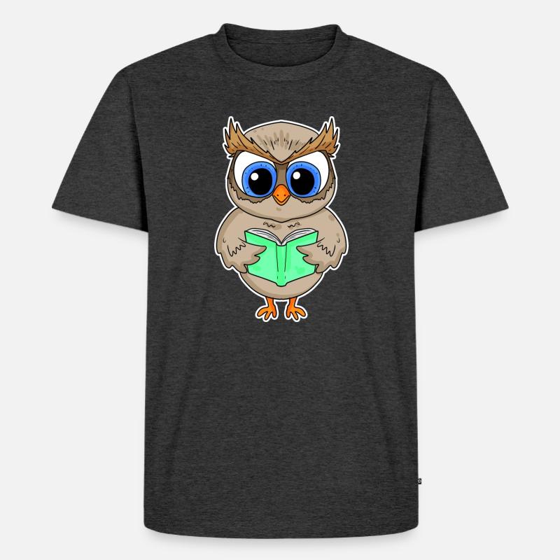 Lesen Buch Bücher Leser Geschenk - Männer Premium Bio T-Shirt - Anthrazit meliert