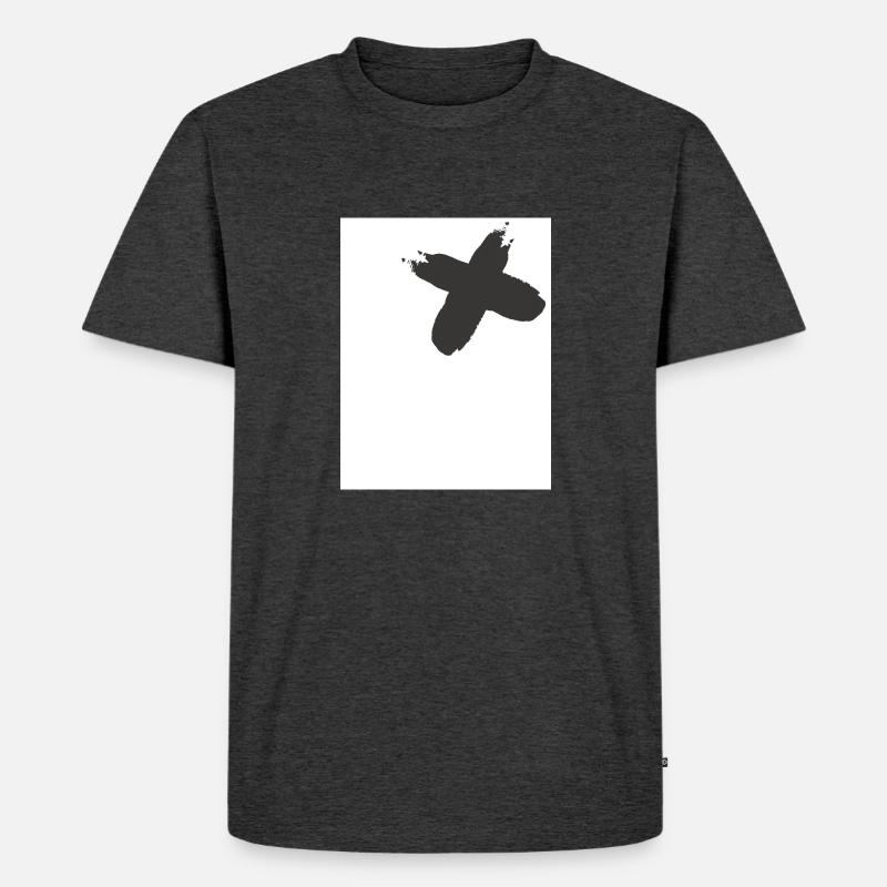 N Fronting - Männer Premium Bio T-Shirt - Anthrazit meliert