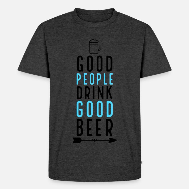 Bier - Männer Premium Bio T-Shirt - Anthrazit meliert
