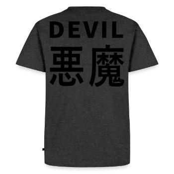 Le Kajni du Diable - T-shirt Premium bio Homme - anthracite chiné - Dos - Nico (187cm)