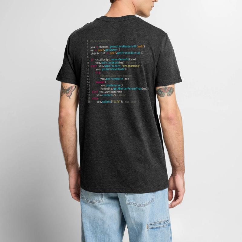 Être amis avec les programmeurs (en Python) T-shirt Premium bio Homme