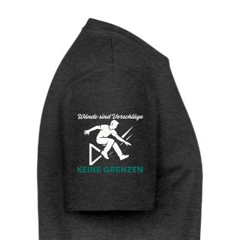 Parkour Jump - Design urbain dynamique - T-shirt Premium bio Homme - anthracite chiné - Droite - Nico (187cm)