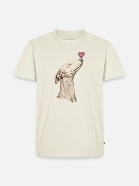 Hund mit Herz - Männer Premium Bio T-Shirt - Naturweiß