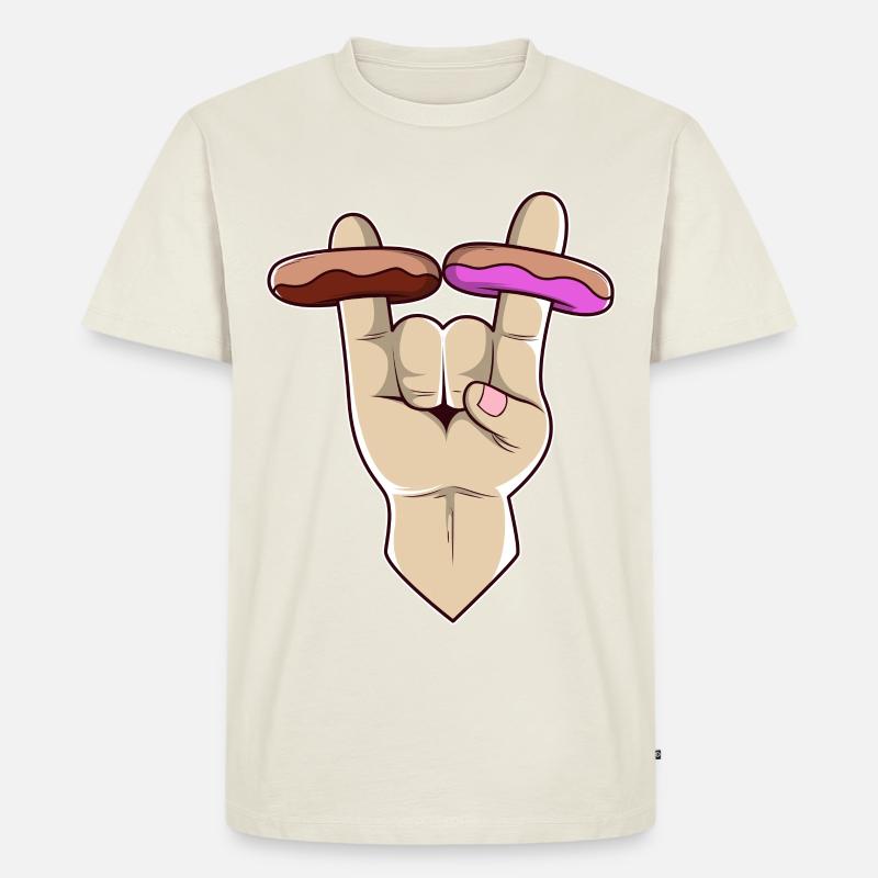 2 Donuts from Hell - Männer Premium Bio T-Shirt - Naturweiß