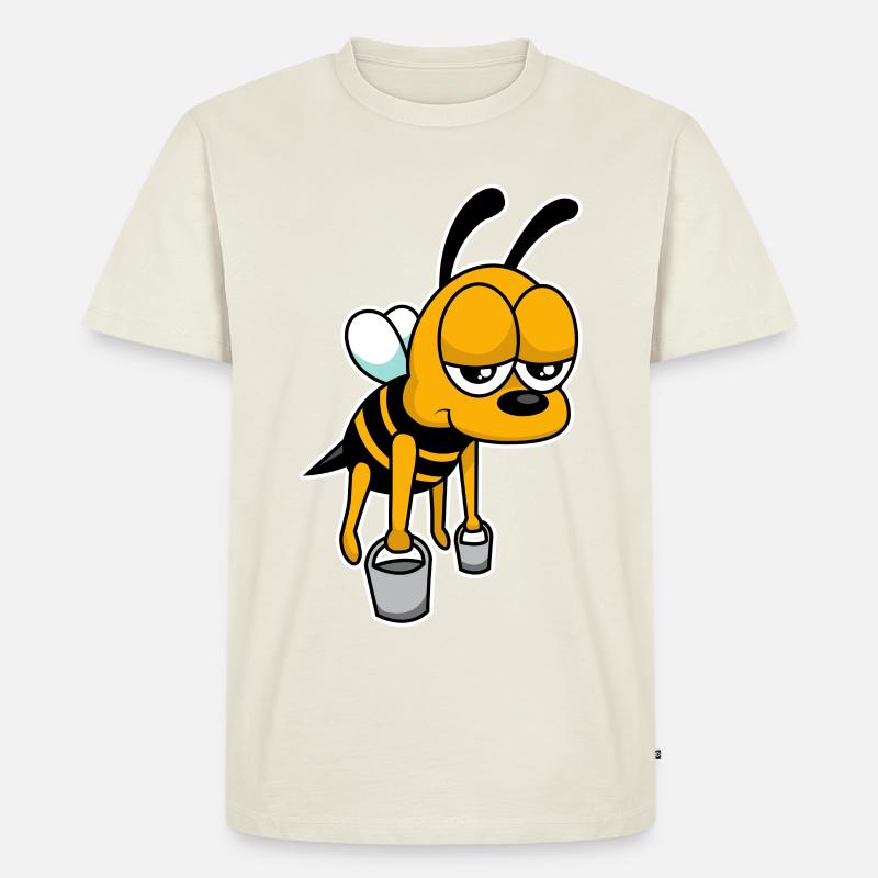 Arbeits-Biene - Männer Premium Bio T-Shirt - Naturweiß