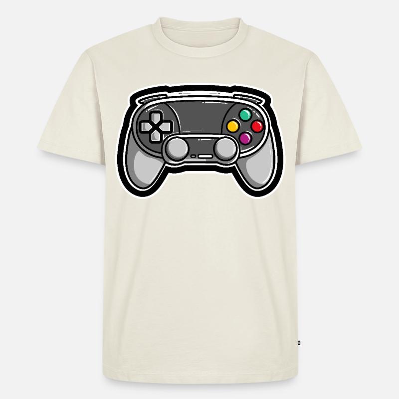 Spiel Controller - Männer Premium Bio T-Shirt - Naturweiß