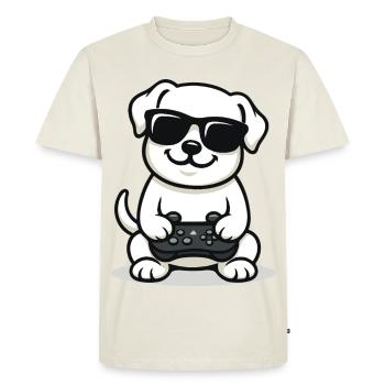 Gamer Pup - Men's Premium Organic T-Shirt - off white - Front - Nico (187cm)