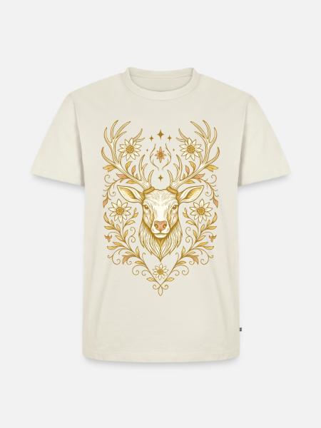 Edler Hirschkopf - Volksfest & Waldliebe - Männer Premium Bio T-Shirt - Naturweiß