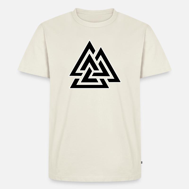 Dreiecksverschlungenes Muster - Männer Premium Bio T-Shirt - Naturweiß