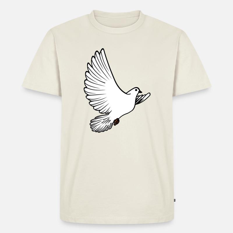 Weiße Taubenbrieftaube Ziertaube oder Friedenstaube - Männer Premium Bio T-Shirt - Naturweiß
