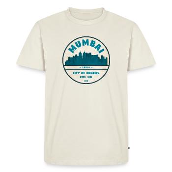 La silhouette de la ville des rêves de Mumbai - T-shirt Premium bio Homme - blanc cassé - Devant - Nico (187cm)