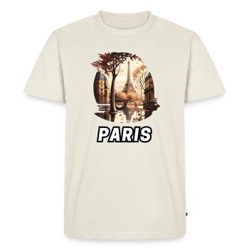 Paris - T-shirt Premium bio Homme - blanc cassé - Devant - Nico (187cm)