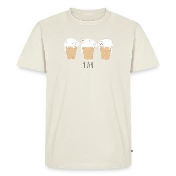 Miaou Miaou Chat Crème Glacée Catlove - T-shirt Premium bio Homme - blanc cassé - Devant - Nico (187cm)