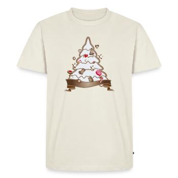 Beau sapin de Noël en pain d’épices pour Noël - T-shirt Premium bio Homme - blanc cassé - Devant - Nico (187cm)