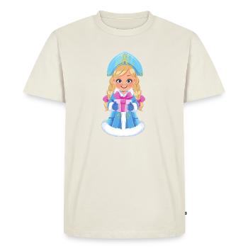 Ded Moroz Snegourotchka, Père Noël russe - T-shirt Premium bio Homme - blanc cassé - Devant - Nico (187cm)