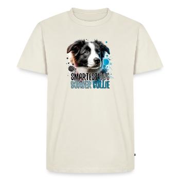 Border Collie chiot le plus intelligent chien cadeau - T-shirt Premium bio Homme - blanc cassé - Devant - Nico (187cm)