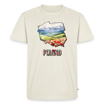 Watercolor Map Poland - Men's Premium Organic T-Shirt - off white - Front - Nico (187cm)