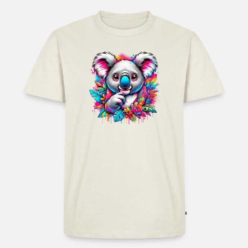 Koala - Männer Premium Bio T-Shirt - Naturweiß