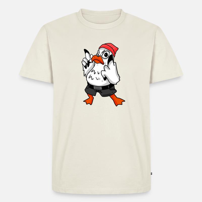 Möwe Cool - Männer Premium Bio T-Shirt - Naturweiß