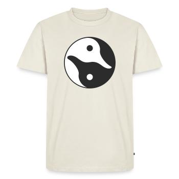 Canard Yin Yang - T-shirt Premium bio Homme - blanc cassé - Devant - Nico (187cm)
