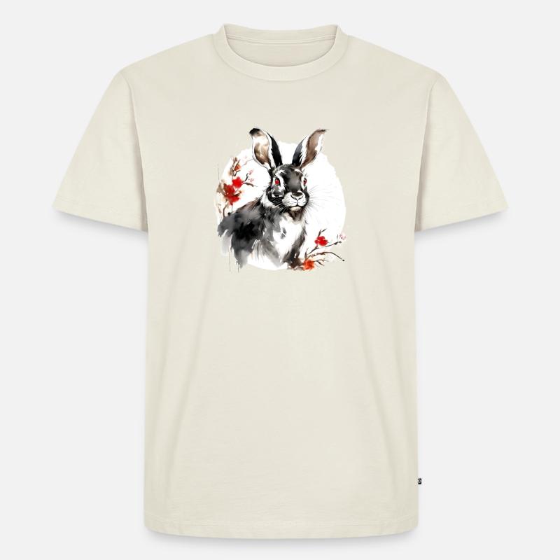 Chinesisches Sternzeichen Hase - Männer Premium Bio T-Shirt - Naturweiß
