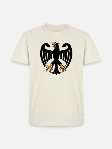 Armoiries de l’aigle de l’Allemagne - T-shirt Premium bio Homme - blanc cassé