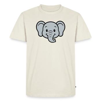 Imprimé éléphant ludique pour les enfants - T-shirt Premium bio Homme - blanc cassé - Devant - Nico (187cm)