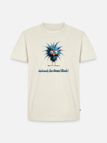 Fluffy and Quirky Wild Hair Funky Creature - Men's Premium Organic T-Shirt - off white